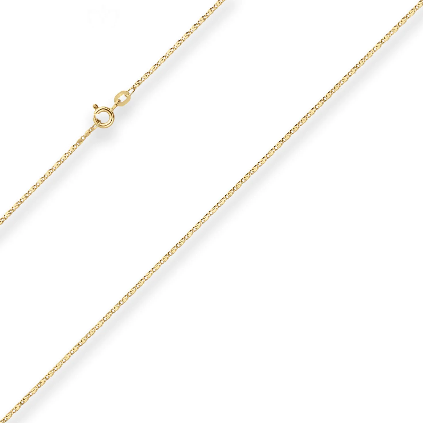 1,3mm S-Panzerkette Goldkette Collier Halskette aus 333 Gold Gelbgold 38cm