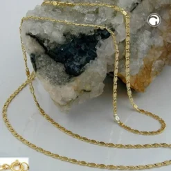 1,2mm S-Panzer Kette Halskette Collier aus 585 Gold Gelbgold, 45cm