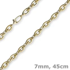 7mm Spitz-Anker-Kette aus 585 Gold Gelbgold 45cm Halsschmuck Collier Halskette