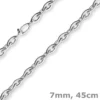 7mm Spitz-Anker-Kette aus 585 Gold Weißgold 45cm Halsschmuck Collier Halskette
