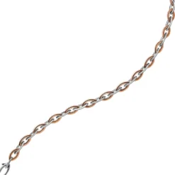 7,5mm Spitzanker Kette Collier aus 585 Gold Weißgold & Rosegold, 50cm