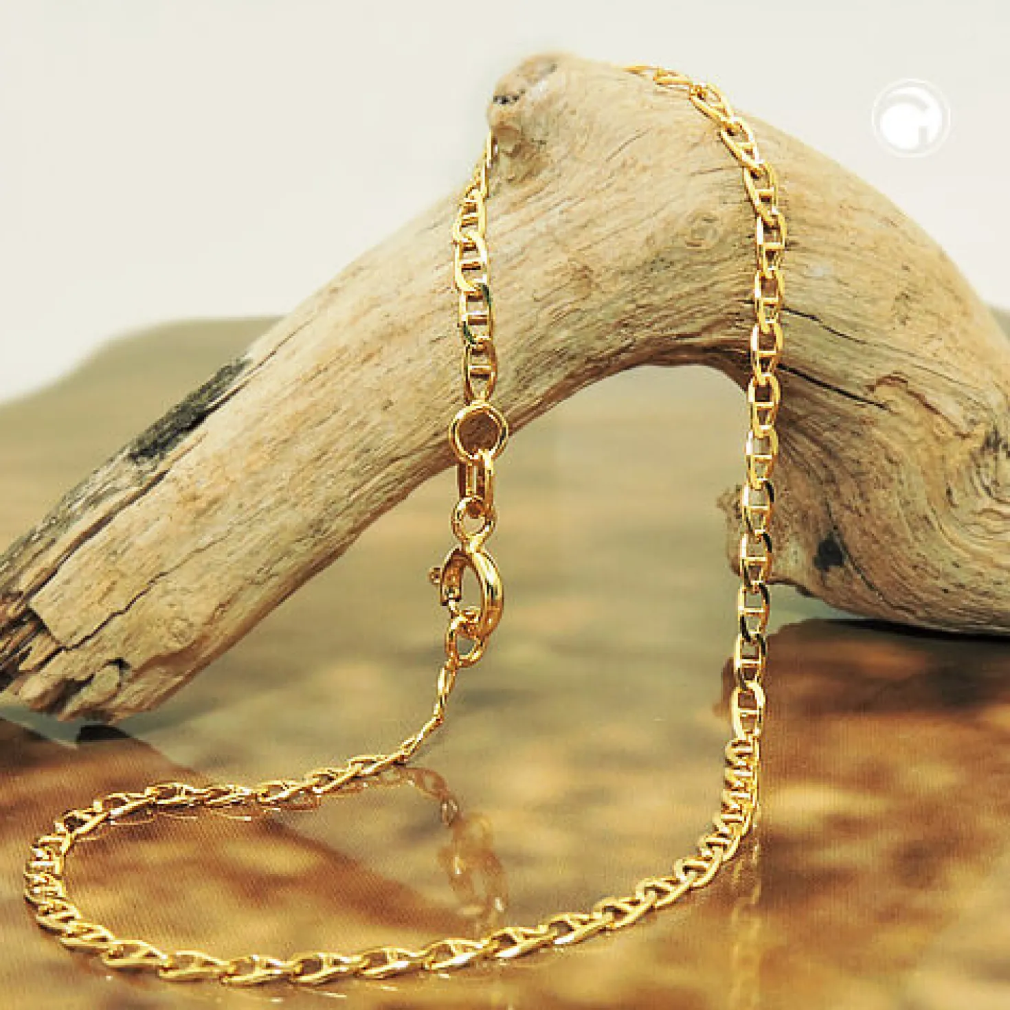 2mm Steg-Anker Kette Halskette Collier aus 9Kt 375 Gold Gelbgold glänzend 45cm