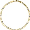 3,7mm Steg-Panzerarmband Armband Armkette aus 333 Gold Gelbgold 19cm