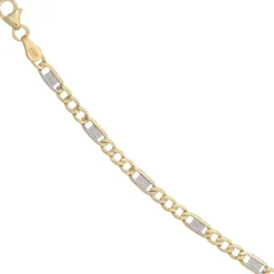 3,7mm Steg-Panzerarmband Armband Armkette aus 333 Gold Gelbgold 19cm