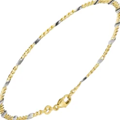 2mm Stegpanzerarmband Armkette Armband, 333 Gold Gelbgold, 19cm