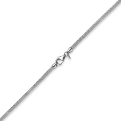 3mm Strickcollier Kette Halsreif, 585 Gold Weißgold, 42cm, Damen