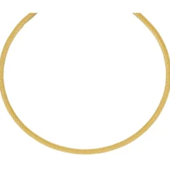 3mm Strickcollier Kette Halsreif 750 Gold Gelbgold 42cm Damen Goldkette
