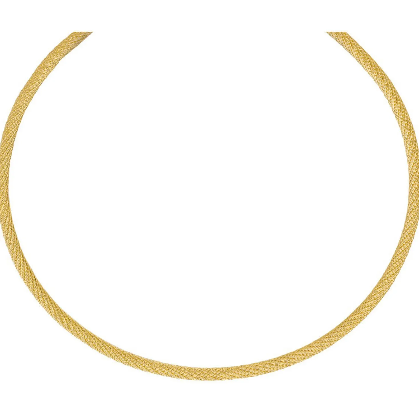 3mm Strickcollier Kette Halsreif 750 Gold Gelbgold 45cm Damen Goldkette