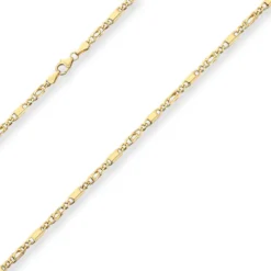 3mm Tigeraugenkette Goldkette Collier Halskette aus 585 Gold Gelbgold 45cm