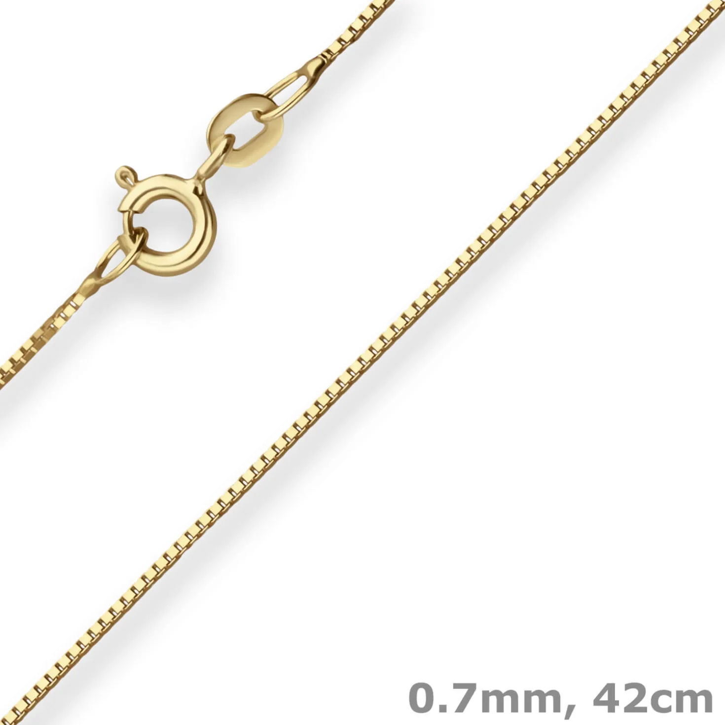 0,7mm Veneziakette Collier aus 585 Gold Gelbgold 42cm mit Zwischenöse