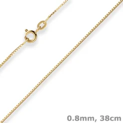 0,8mm Veneziakette Collier Halskette aus 585 Gold Gelbgold 38cm mit Zwischenöse