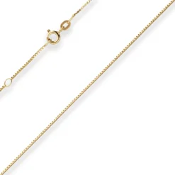0,8mm Veneziakette Collier Halskette aus 585 Gold Gelbgold 38cm mit Zwischenöse