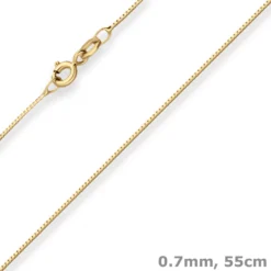 0,7mm Veneziakette Collier Halskette aus 375 Gold Gelbgold 55cm