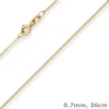 0,7mm Veneziakette Collier Halskette aus 375 Gold Gelbgold 36cm