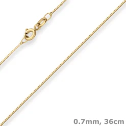 0,7mm Veneziakette Collier Halskette aus 375 Gold Gelbgold 36cm