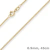 0,9mm Veneziakette Goldkette Collier Halskette aus 585 Gold Gelbgold 45cm