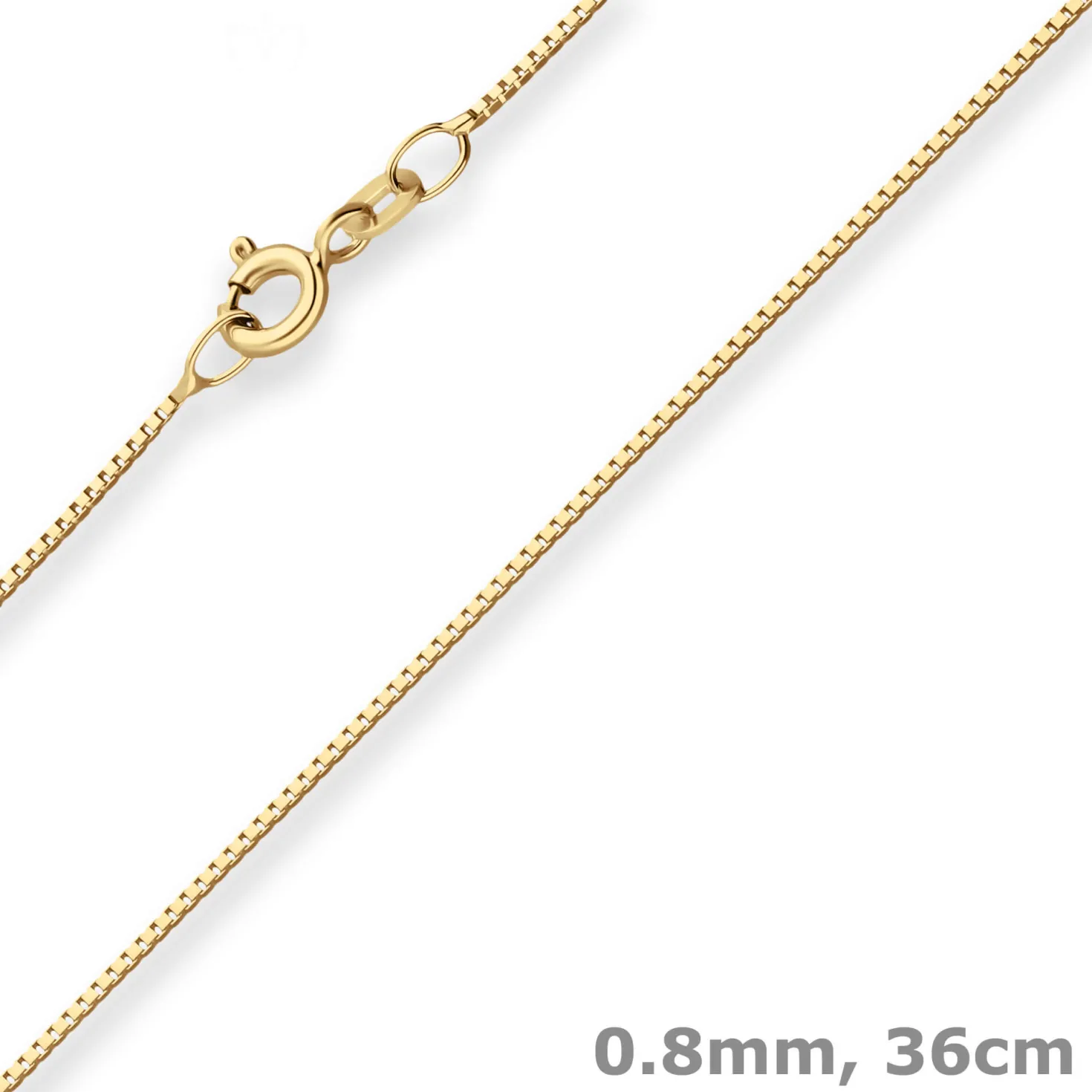 0,8mm Veneziakette Goldkette Collier Halskette aus 585 Gold Gelbgold 36cm