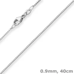 0,9mm Veneziakette Goldkette Collier Halskette aus 750 Gold Weißgold 40cm