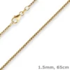 1,5mm Veneziakette Goldkette Collier Halskette aus 750 Gold Gelbgold 65cm