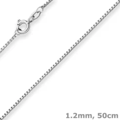 1,2mm Veneziakette Goldkette Collier Halskette aus 333 Gold Weißgold 50cm