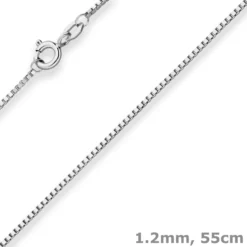 1,2mm Veneziakette Goldkette Collier Halskette aus 585 Gold Weißgold 55cm