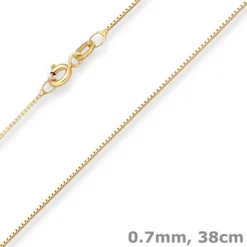 0,7mm Veneziakette Goldkette Collier Halskette aus 750 Gold Gelbgold 38cm