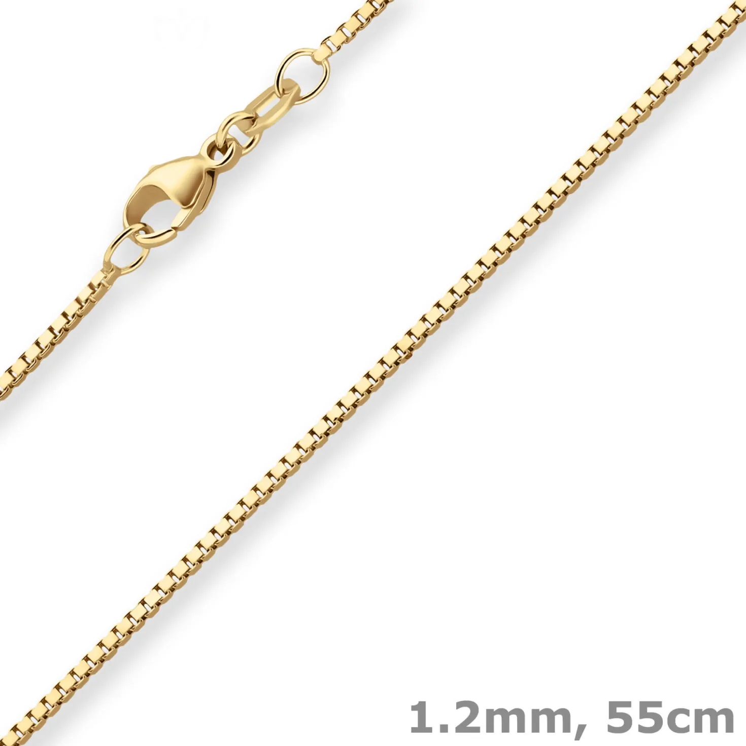 1,2mm Veneziakette Goldkette Collier Halskette aus 750 Gold Gelbgold 55cm