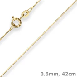 0,6mm Veneziakette Goldkette Collier Halskette aus 333 Gold Gelbgold 42cm