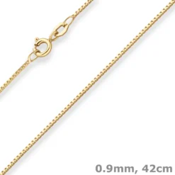 0,9mm Veneziakette Goldkette Collier Halskette aus 333 Gold Gelbgold 42cm