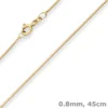 0,8mm Veneziakette Goldkette Collier Halskette aus 585 Gold Gelbgold 45cm