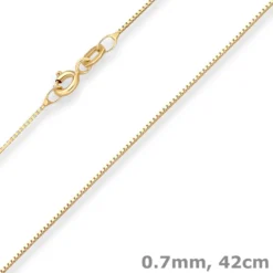 0,7mm Veneziakette Goldkette Collier Halskette aus 750 Gold Gelbgold 42cm