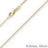 0,9mm Veneziakette Goldkette Collier Halskette aus 585 Gold Gelbgold 45cm