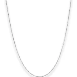 0,9mm Veneziakette Kette Collier aus 750 Gold Weißgold 45cm mit Zwischenöse