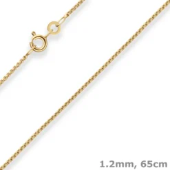 1,2mm Veneziakette rund Collier Halskette aus 585 Gold Gelbgold 65cm