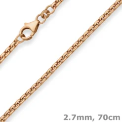 2,7mm Veneziakette rund Goldkette Collier Halskette aus 585 Gold Rotgold 70cm