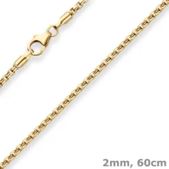 2mm Veneziakette rund Goldkette Collier Halskette aus 333 Gold Gelbgold 60cm