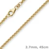 2,7mm Veneziakette rund Goldkette Collier Halskette aus 333 Gold Gelbgold 45cm