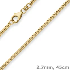 2,7mm Veneziakette rund Goldkette Collier Halskette aus 333 Gold Gelbgold 45cm