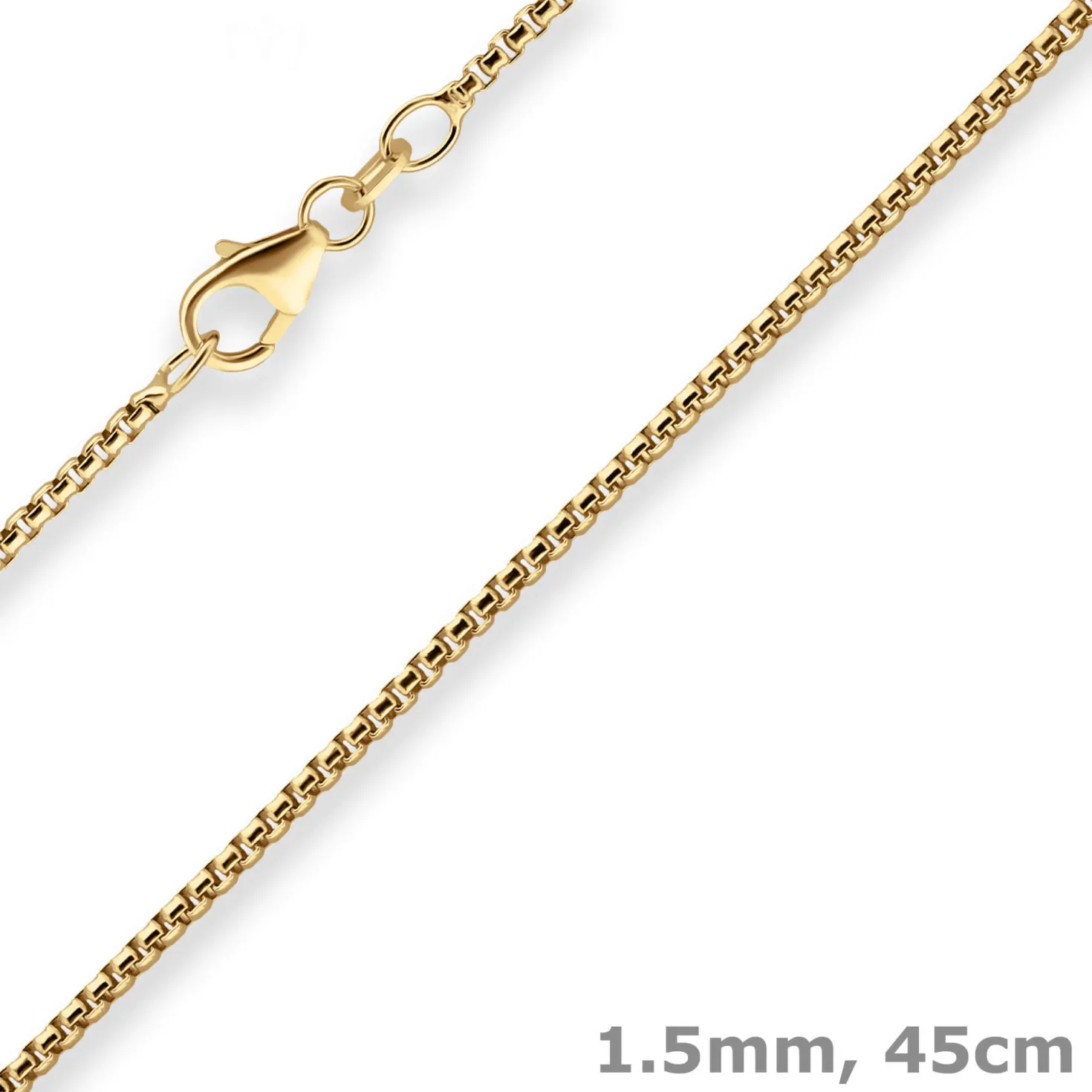 1,5mm Veneziakette rund Goldkette Collier Halskette aus 585 Gold Gelbgold 45cm