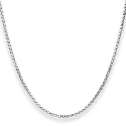 2mm Veneziakette rund Kette Collier Halskette aus 925 Silber rhodiniert 60cm