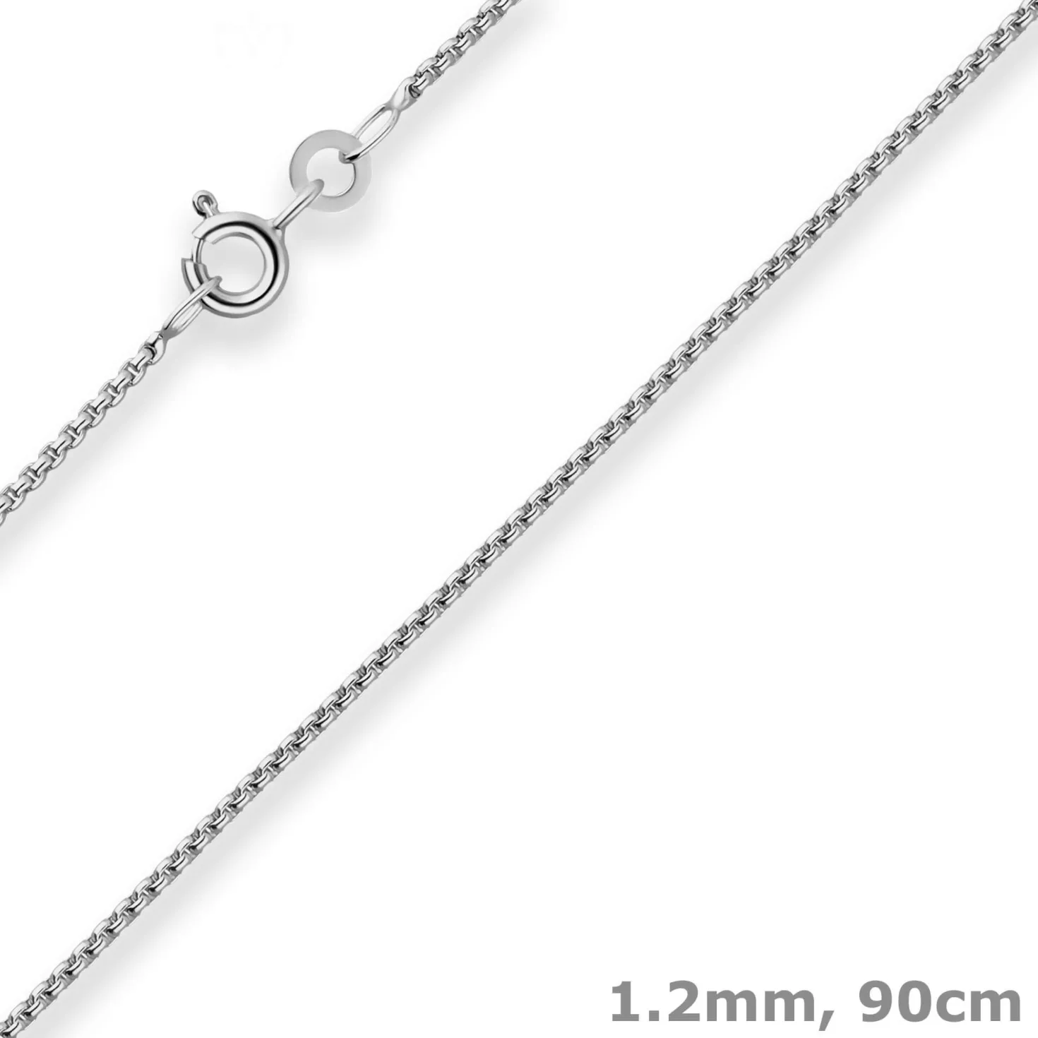 1,2mm Veneziakette rund Kette Collier Halskette aus 925 Silber rhodiniert 90cm
