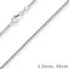 1,5mm Veneziakette rund Silberkette Collier Halskette aus 925 Silber 45cm