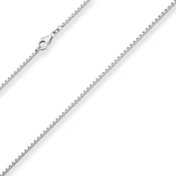 1,8mm Veneziakette Silberkette Collier Halskette aus 925 Silber rhodiniert 55cm