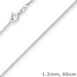 1,2mm Veneziakette Silberkette Collier Halskette aus 925 Silber 60cm