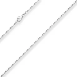 1,8mm Veneziakette Silberkette Collier Halskette aus 925 Silber 50cm