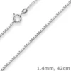 1,4mm Veneziakette Silberkette Collier Halskette aus 925 Silber rhodiniert 42cm