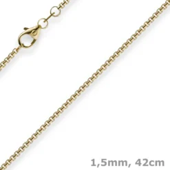 1,5mm Venezianerkette aus 750 Gold Gelbgold Kette Collier Halskette rund 42cm