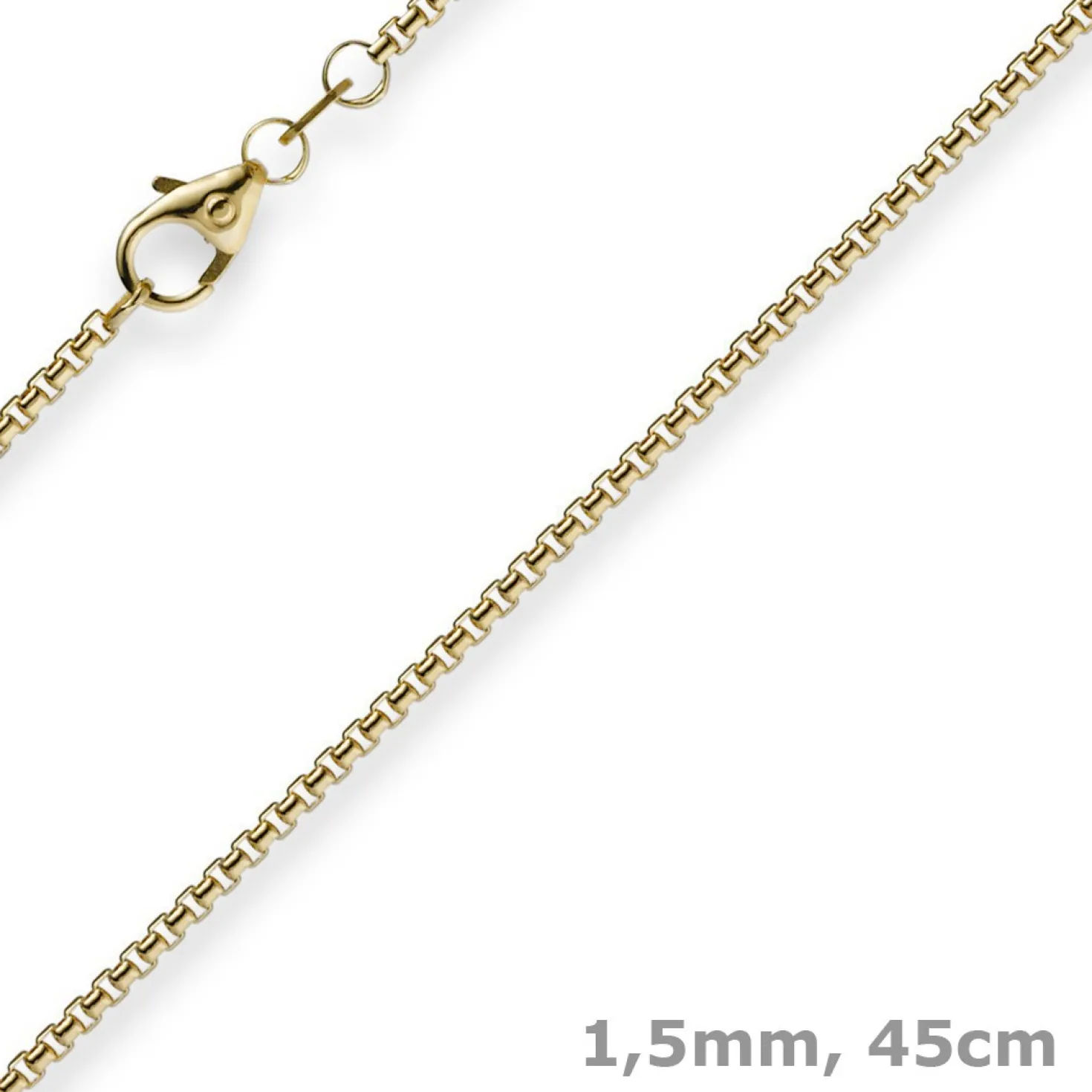 1,5mm Venezianerkette aus 750 Gold Gelbgold Kette Collier Halskette rund 45cm