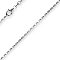 1,5mm Venezianerkette aus 750 Gold Weißgold Kette Collier Halskette rund 42cm