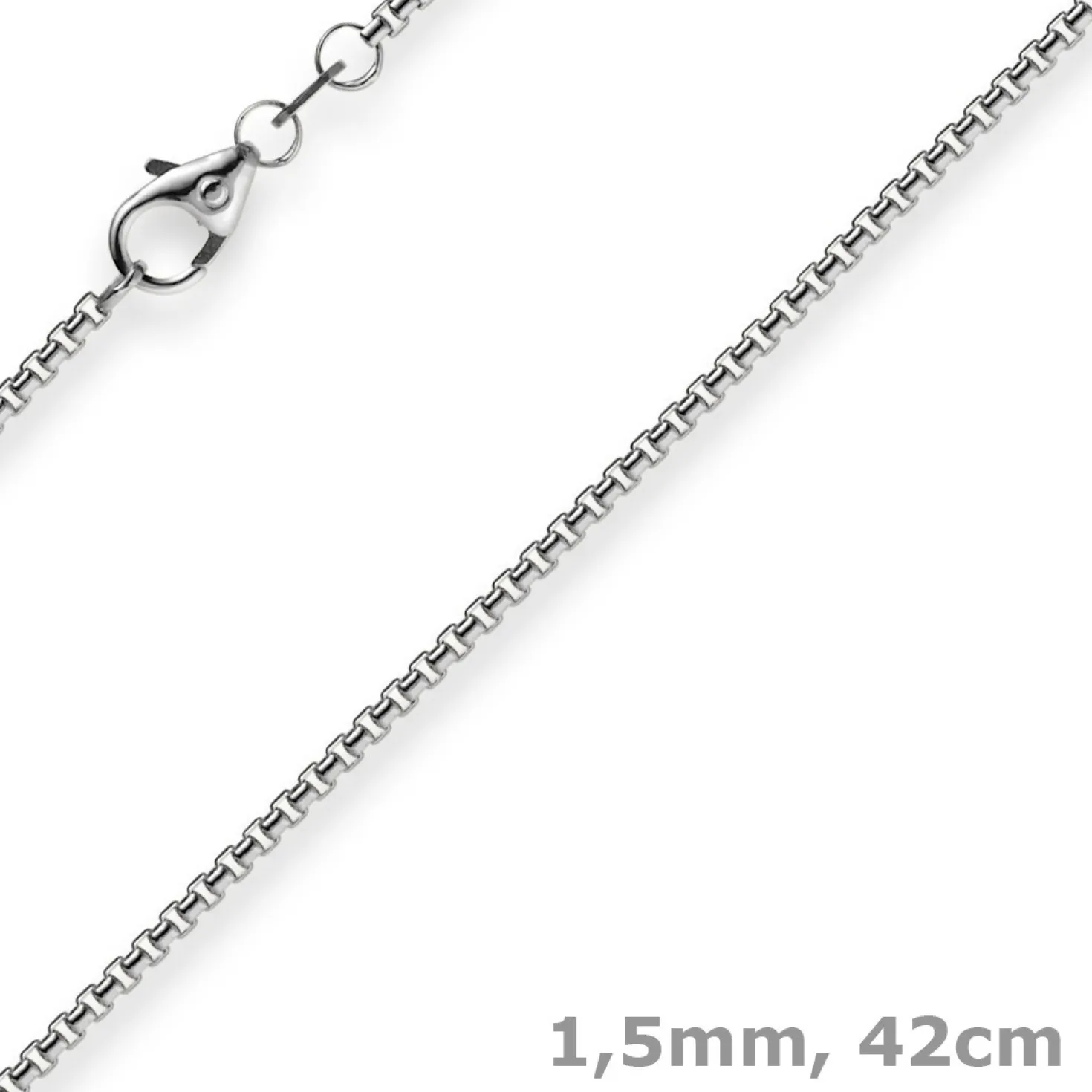 1,5mm Venezianerkette aus 750 Gold Weißgold Kette Collier Halskette rund 42cm